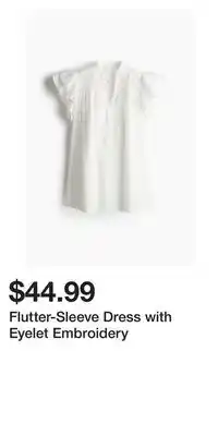 H&M Flutter-Sleeve Dress with Eyelet Embroidery offer