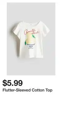 H&M Flutter-Sleeved Cotton Top offer