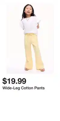 H&M Wide-Leg Cotton Pants offer