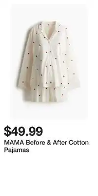 H&M MAMA Before & After Cotton Pajamas offer
