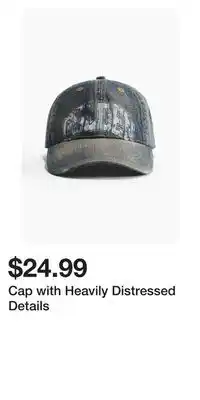 H&M Cap with Heavily Distressed Details offer
