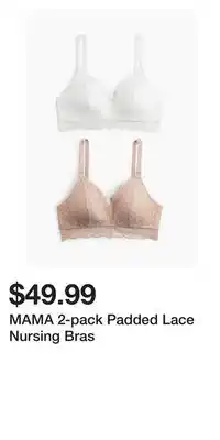 H&M MAMA 2-pack Padded Lace Nursing Bras offer