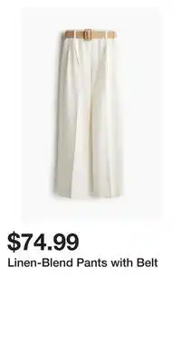 H&M Linen-Blend Pants with Belt offer