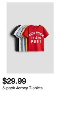 H&M 5-pack Jersey T-shirts offer