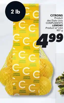 IGA COMPLIMENTS LEMONS offer