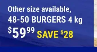 M & M Food Market 48-50 BURGERS 4 kg offer