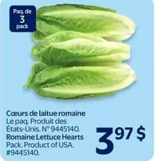 Walmart Romaine Lettuce Hearts offer
