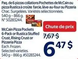 Walmart McCain Pizza Pockets 6-Pack or Rustica Stuffed Crust and Rising Crust offer