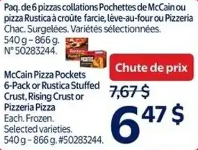 Walmart McCain Pizza Pockets 6-Pack or Rustica Stuffed Crust and Rising Crust offer