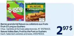 Walmart Nature Vally Bars or Fruit by the Foor or Gushers offer