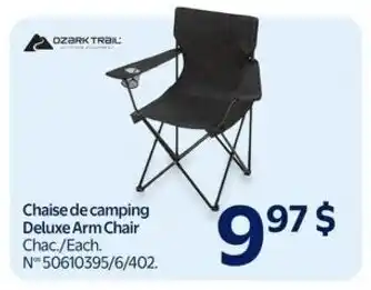 Walmart Chaise de camping Deluxe Arm Chair offer