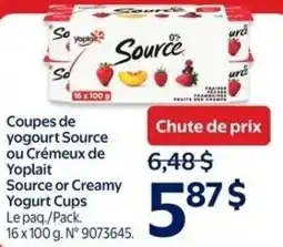 Walmart Source or Creamy Yogurt Cups offer