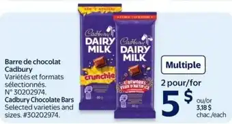 Walmart Cadbury Chocolate Bars offer