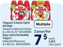 Walmart iögo nanö Drinkable Yogurt offer