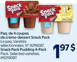 Walmart Snack Pack Pudding 4-Pack offer