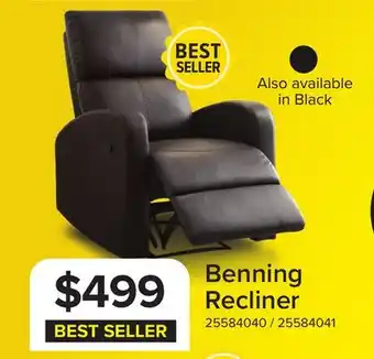 Leon's Benning Recliner - Dark Brown offer