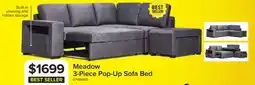 Leon's Meadow 3-Piece Sectional with Left-Facing Pop-Up Bed - Grey offer