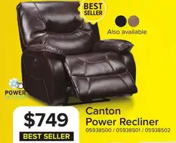 Leon's Canton Power Recliner - Dark Brown offer