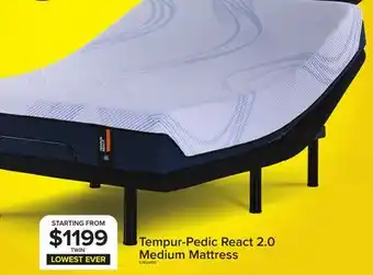Leon's Tempur-Pedic React 2.0 Medium Twin Mattress 10 inches offer