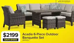 Leon's Acadia 6-Piece Outdoor Banquette Set - Grey, Beige offer