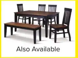 Leon's Caylie Noir 6-Piece Dining Set - Ebony, Driftwood offer