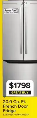 Leon's Frigidaire Gallery Smudge-Proof Stainless Steel French Door Refrigerator (20 Cu. Ft.) - GRFN2023AF offer