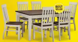Leon's Caylie 7-Piece Dining Set - Ivory, Driftwoo offer