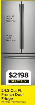 Leon's GE Profile Fingerprint Resistant Stainless 33 French Door Refrigerator (24.8 cu ft)- PNE25NYRKFS offer