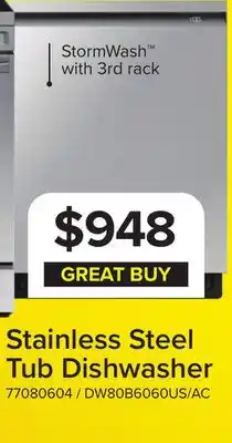 Leon's Samsung Stainless Steel Built-In Dishwasher with AutoRelease - DW80B6060US/AC offer