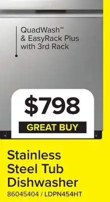 Leon's LG Smudge Resistant Stainless Steel Dishwasher with QuadWash - LDPN454HT offer