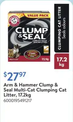 Walmart Arm & Hammer Clump & Seal Multi-Cat Clumping Cat Litter, 17.2kg offer