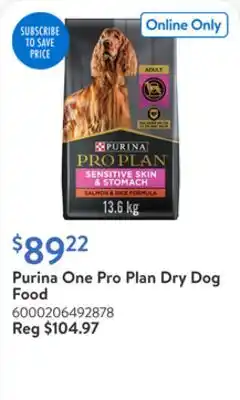 Walmart Purina One Pro Plan Dry Dog Food offer