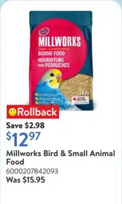 Walmart Millworks Bird & Small Animal Food offer