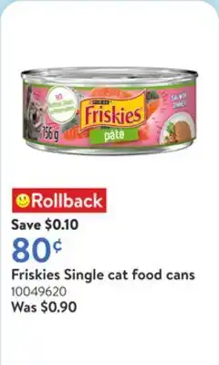 Walmart Friskies Single cat food cans offer