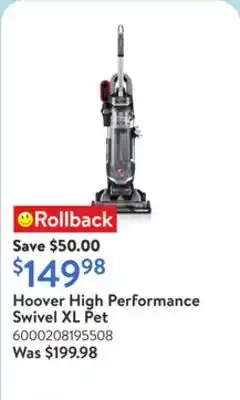 Walmart Hoover High Performance Swivel XL Pet offer
