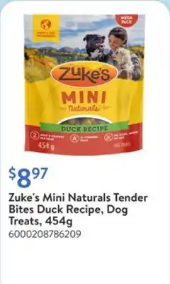 Walmart Zuke's Mini Naturals Tender Bites Duck Recipe, Dog Treats, 454g offer