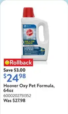 Walmart Hoover Oxy Pet Formula, 64oz offer
