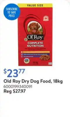 Walmart Old Roy Dry Dog Food, 18kg offer