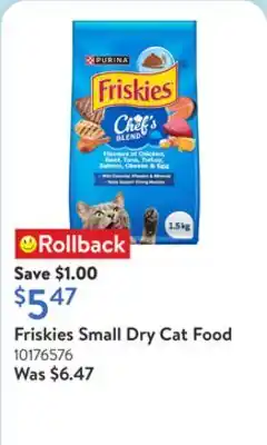 Walmart Friskies Small Dry Cat Food offer