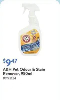 Walmart A&H Pet Odour & Stain Remover, 950ml offer