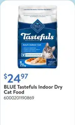 Walmart BLUE Tastefuls Indoor Dry Cat Food offer