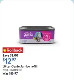 Walmart Litter Genie Jumbo refill offer
