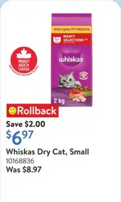 Walmart Whiskas Dry Cat, Small offer