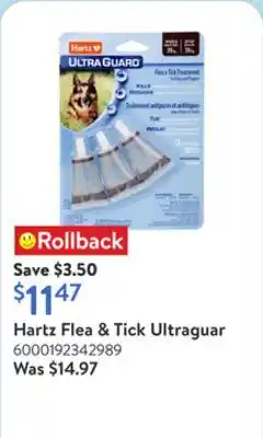 Walmart Hartz Flea & Tick Ultraguar offer