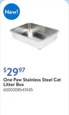 Walmart One Paw Stainless Steel Cat Litter Box offer