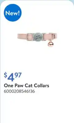 Walmart One Paw Cat Collars offer