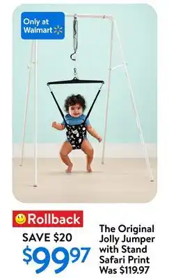 Walmart The Original Jolly Jumper with Stand Safari Print offer