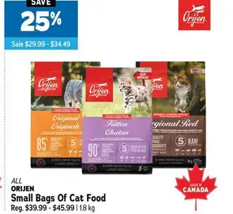 Ren’s Pets Depot ORIJEN Small Bags Of Cat Food offer