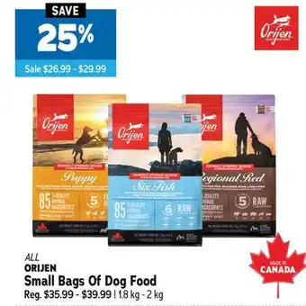 Ren’s Pets Depot ALL ORIJEN Small Bags Of Dog Food offer