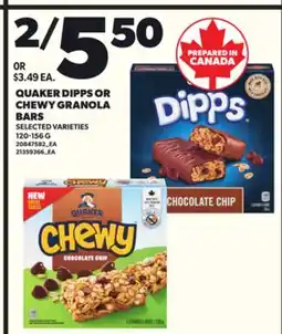 Independent City Market QUAKER DIPPS OR CHEWY GRANOLA BARS 120-156 G offer